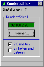 Kundenzähler / Personenzähler - Hauptmaske des Programms